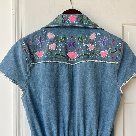 Chasing Unicorns Blue Jumpsuit with Pink and Green Accents - Picture 5 of 9